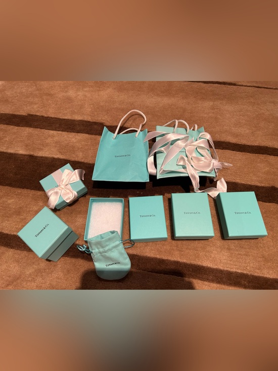 Tiffany & Co. Accessories - Tiffany & Co. Signature Blue EMPTY Boxes, Pouch & Ribbon Accents